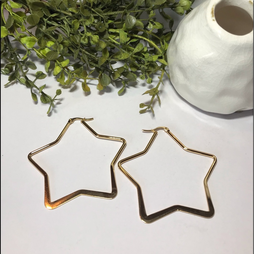 Star Shaped Hoop Earrings!